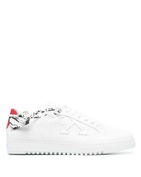 Baskets basses en cuir blanc et rouge Off-White