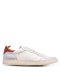 Baskets basses en cuir blanc et rouge Officine Creative