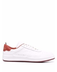 Baskets basses en cuir blanc et rouge Officine Creative