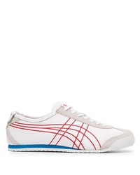 Baskets basses en cuir blanc et rouge Onitsuka Tiger