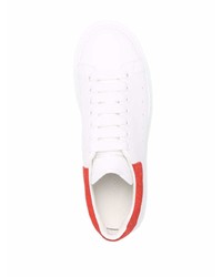 Baskets basses en cuir blanc et rouge Alexander McQueen