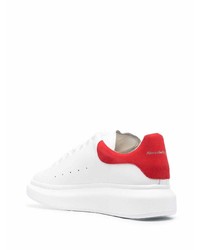 Baskets basses en cuir blanc et rouge Alexander McQueen