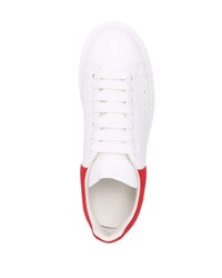 Baskets basses en cuir blanc et rouge Alexander McQueen