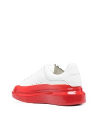 Baskets basses en cuir blanc et rouge Alexander McQueen