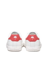 Baskets basses en cuir blanc et rouge Palm Angels