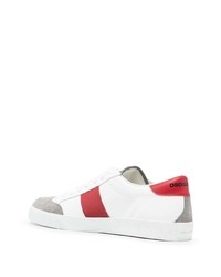 Baskets basses en cuir blanc et rouge DSQUARED2