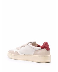 Baskets basses en cuir blanc et rouge AUTRY