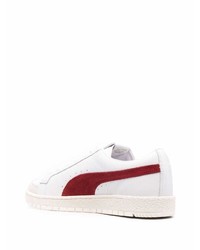 Baskets basses en cuir blanc et rouge Puma