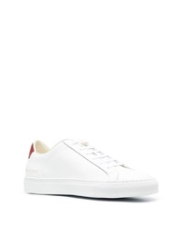 Baskets basses en cuir blanc et rouge Common Projects