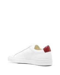 Baskets basses en cuir blanc et rouge Common Projects