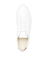 Baskets basses en cuir blanc et rouge Common Projects