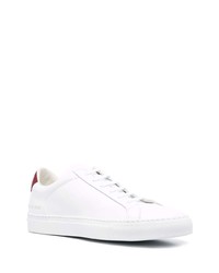 Baskets basses en cuir blanc et rouge Common Projects