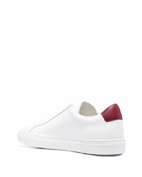 Baskets basses en cuir blanc et rouge Common Projects