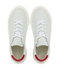 Baskets basses en cuir blanc et rouge Giuseppe Zanotti