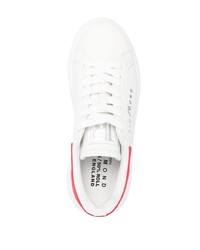 Baskets basses en cuir blanc et rouge John Richmond