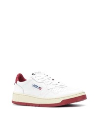 Baskets basses en cuir blanc et rouge AUTRY