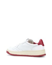 Baskets basses en cuir blanc et rouge AUTRY