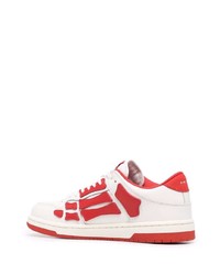 Baskets basses en cuir blanc et rouge Amiri