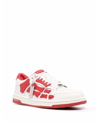 Baskets basses en cuir blanc et rouge Amiri