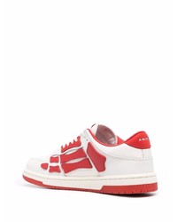 Baskets basses en cuir blanc et rouge Amiri