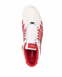 Baskets basses en cuir blanc et rouge Amiri