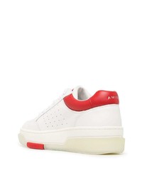 Baskets basses en cuir blanc et rouge Amiri