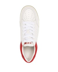 Baskets basses en cuir blanc et rouge Amiri