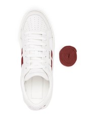 Baskets basses en cuir blanc et rouge Bally