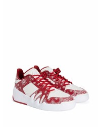 Baskets basses en cuir blanc et rouge Giuseppe Zanotti