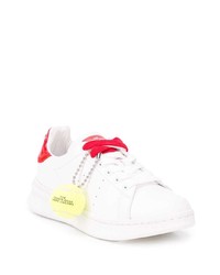 Baskets basses en cuir blanc et rouge Marc Jacobs