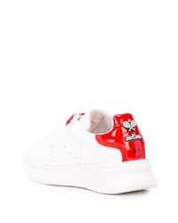 Baskets basses en cuir blanc et rouge Marc Jacobs