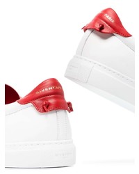 Baskets basses en cuir blanc et rouge Givenchy