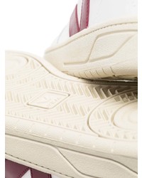 Baskets basses en cuir blanc et rouge Veja