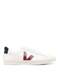 Baskets basses en cuir blanc et rouge Veja