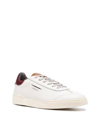 Baskets basses en cuir blanc et rouge Ghoud