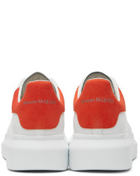 Baskets basses en cuir blanc et rouge Alexander McQueen