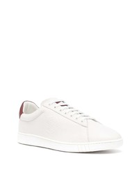 Baskets basses en cuir blanc et rouge Bally