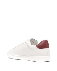 Baskets basses en cuir blanc et rouge Bally