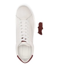 Baskets basses en cuir blanc et rouge Bally