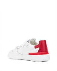 Baskets basses en cuir blanc et rouge Givenchy