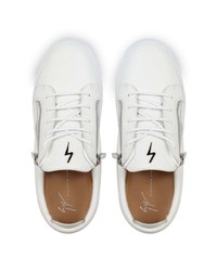 Baskets basses en cuir blanc et rouge Giuseppe Zanotti