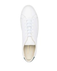 Baskets basses en cuir blanc et vert Common Projects