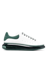 Baskets basses en cuir blanc et vert Alexander McQueen