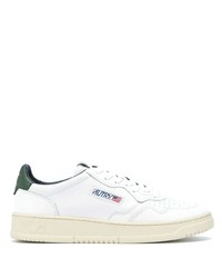 Baskets basses en cuir blanc et vert AUTRY