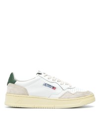 Baskets basses en cuir blanc et vert AUTRY