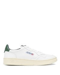 Baskets basses en cuir blanc et vert AUTRY