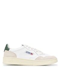 Baskets basses en cuir blanc et vert AUTRY