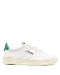 Baskets basses en cuir blanc et vert AUTRY