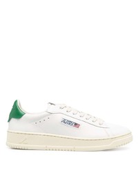 Baskets basses en cuir blanc et vert AUTRY