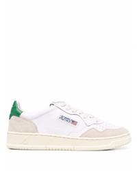 Baskets basses en cuir blanc et vert AUTRY